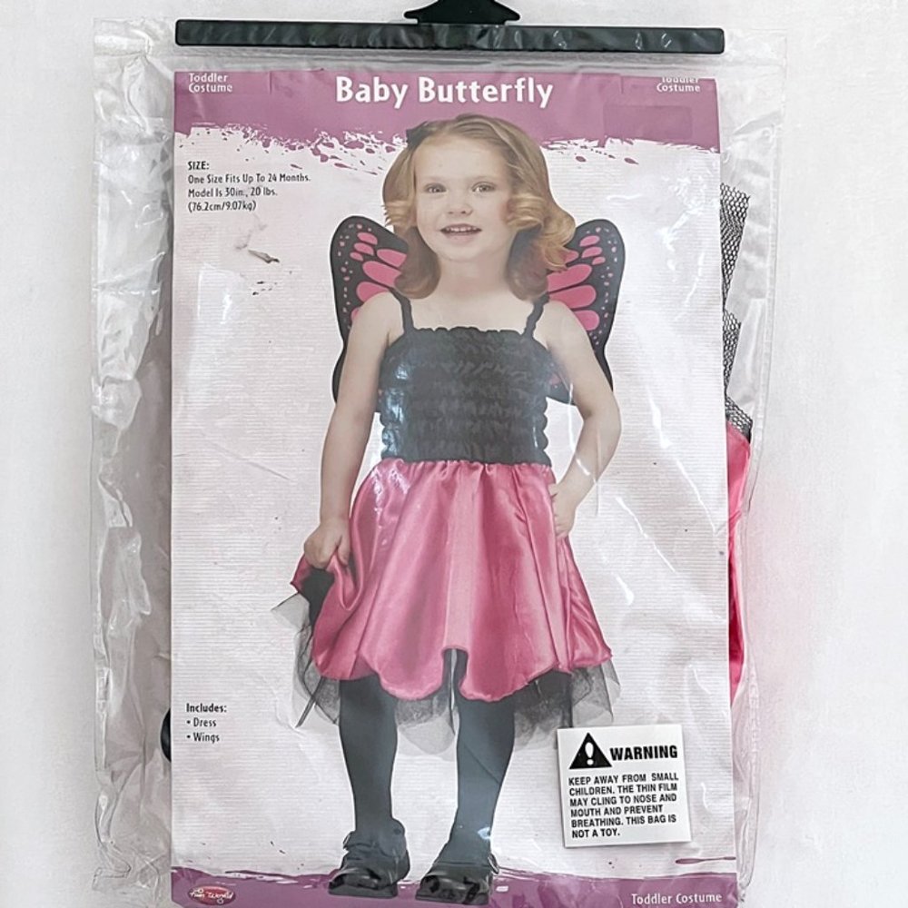Fun World Costumes Baby Butterfly Costume Toddler Girl up to 24 Months New NWT